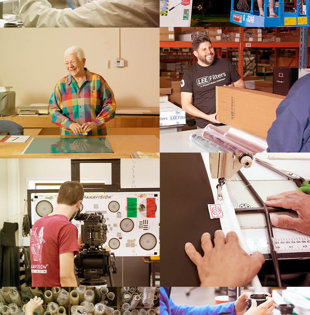 Expert employees happily working at various Panavision Divisions