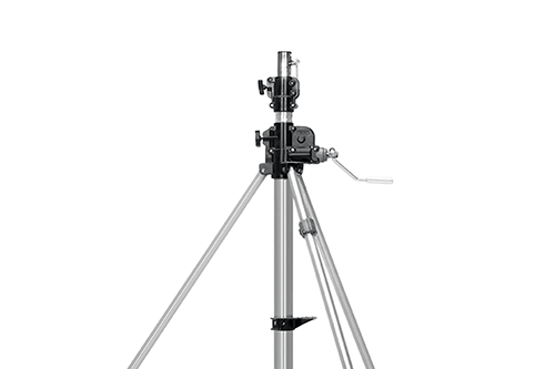 A zoomed in image of the Manfrott Super Wind-Up light stand, focused on the mount at the top of the stand.