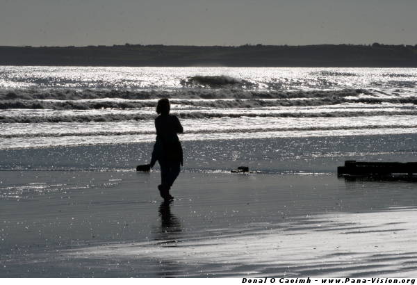 Silhouetted Walk on the Beach